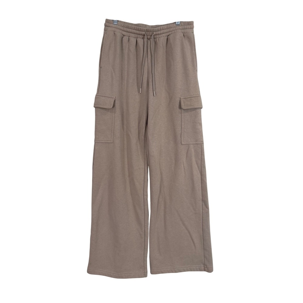 BP Cargo Sweatpants Womens Medium Tan Wide Leg Fleece Utility BP501898MI